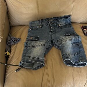 Men's Blue Denim Cargo Shorts